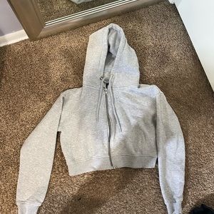 Cropped zip up hoodie